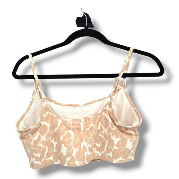 Aerie Women's Cheetah Animal‎ Print Scoop Longline Bikini Top Size Medium - Picture 2 of 11